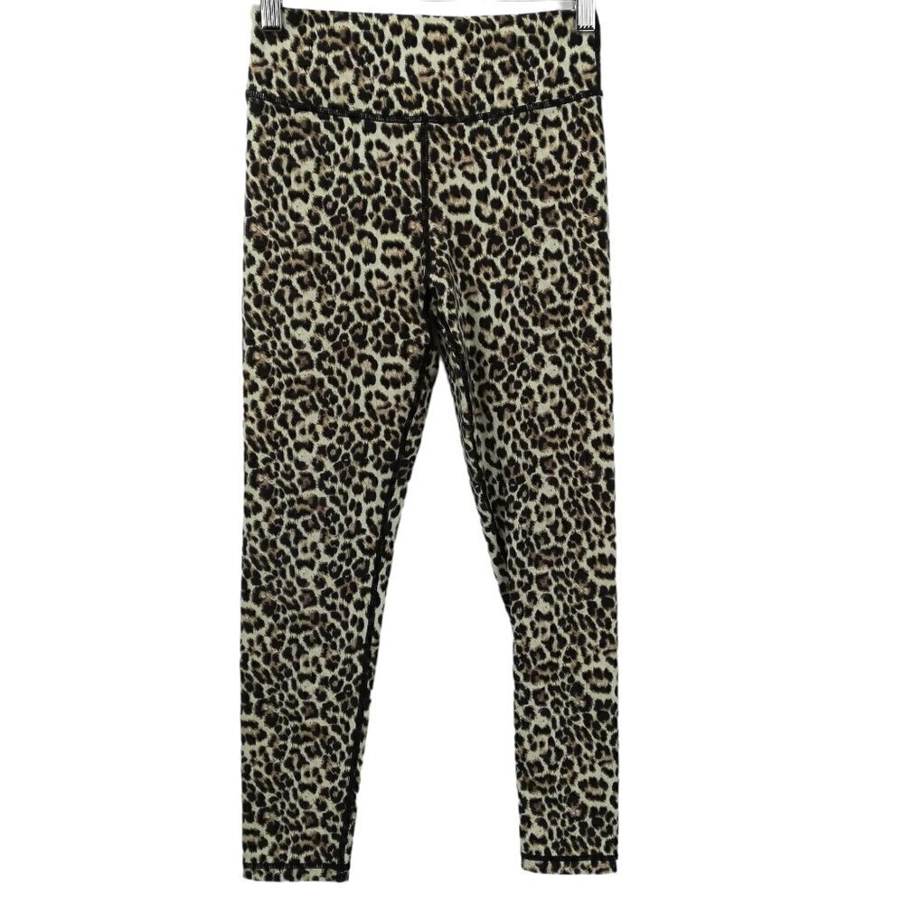 Zyia Brilliant Leopard Scrunchy What Leggings Size 6-8 Scrunch Bum Black Tan